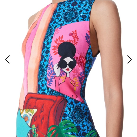 Alice + Olivia Clyde Shift Mini Dress in The Parlour, 4 - Picture 5 of 16